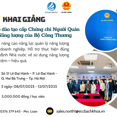 Tổ chức lớp đào tạo Người Quản lý Năng lượng  EccBachkhoa – Bộ Công Thương